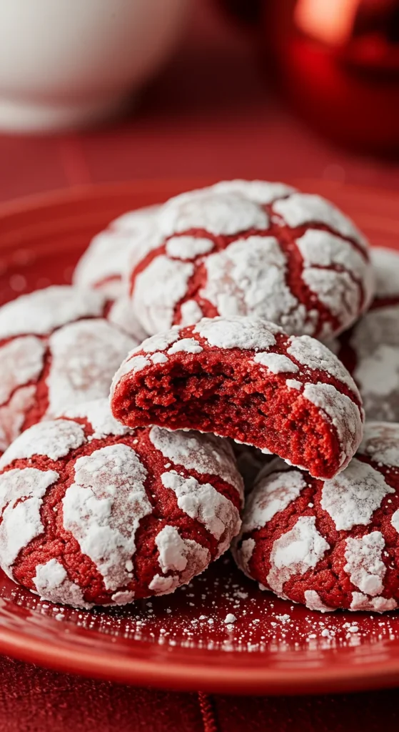 Red Velvet Crinkle Cookies