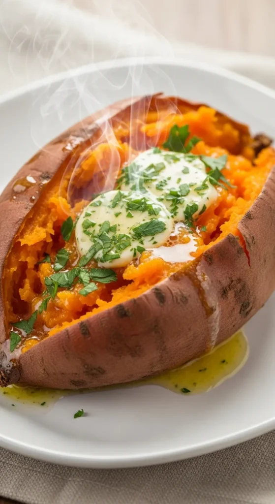  Baked Sweet Potato with Herb Butter