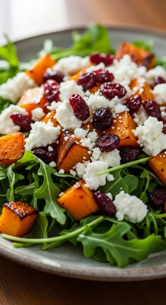 Butternut Squash Salad with Feta and Cranberries