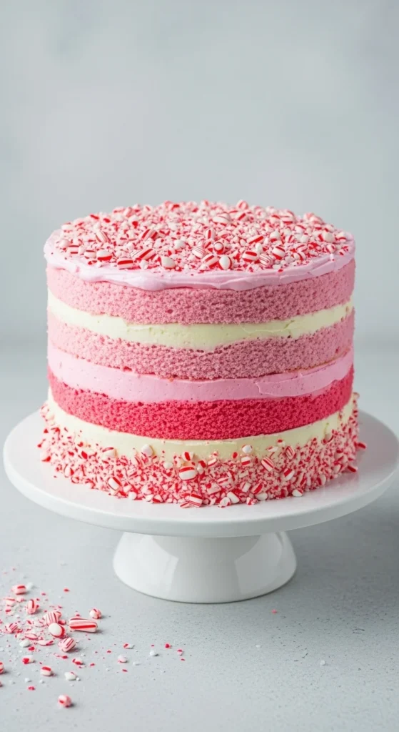 Candy Cane Crunch Cake