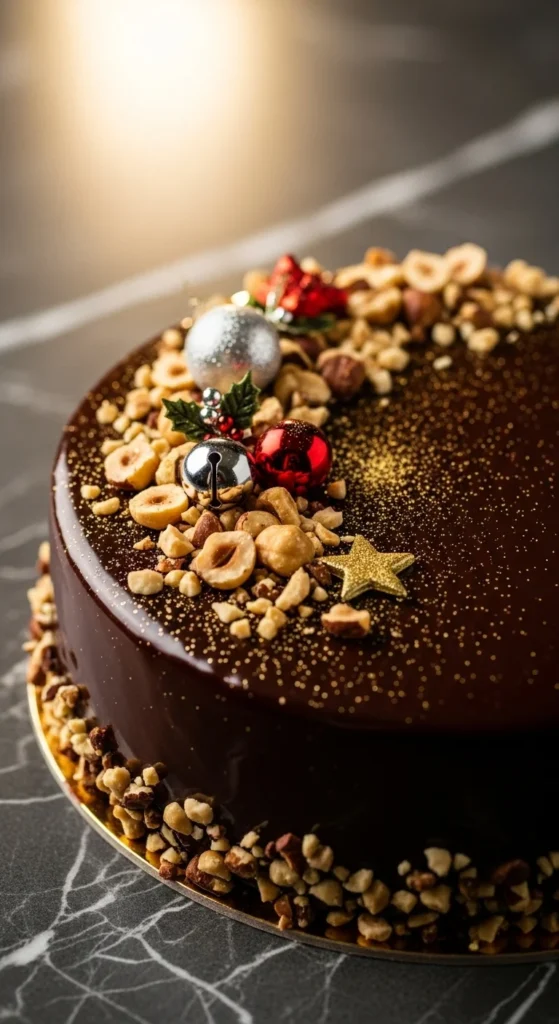Chocolate Hazelnut Christmas Cake