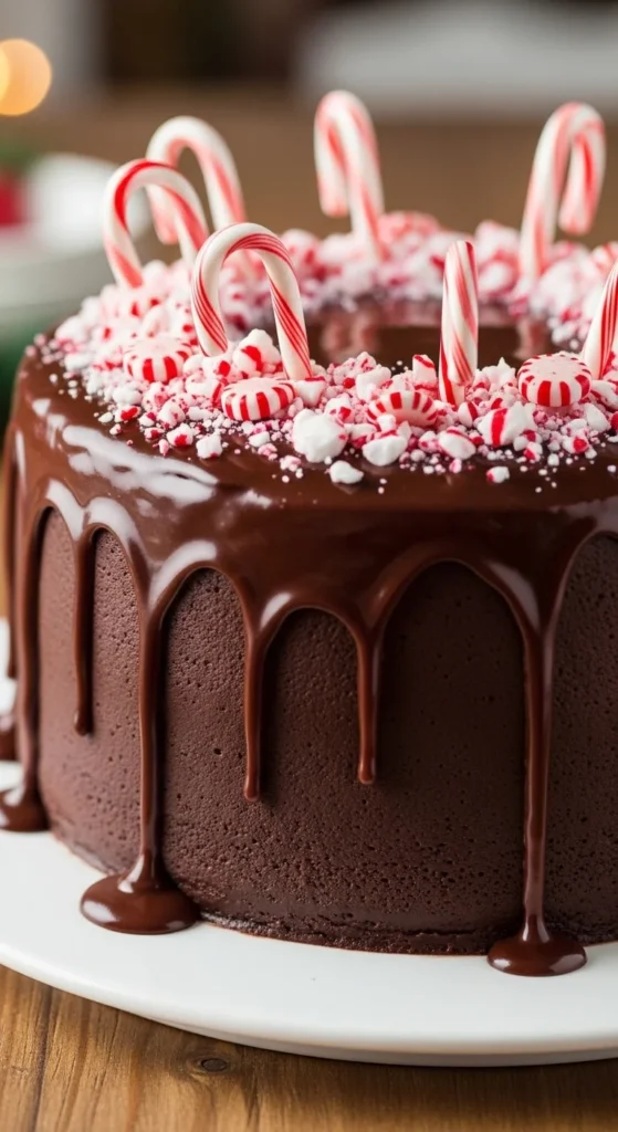 Chocolate Peppermint Drip Cake