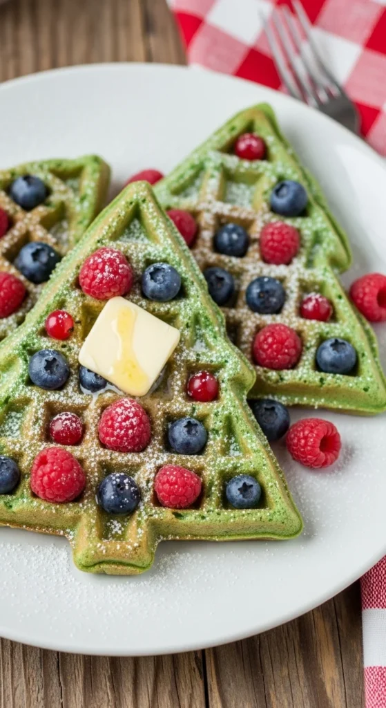 Christmas Tree Waffles