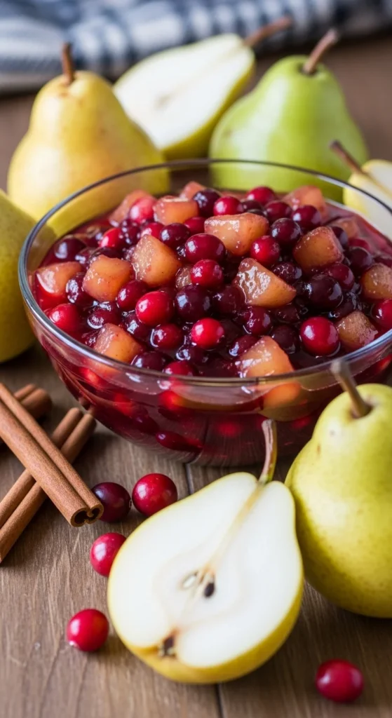 Cinnamon Pear Cranberry Sauce