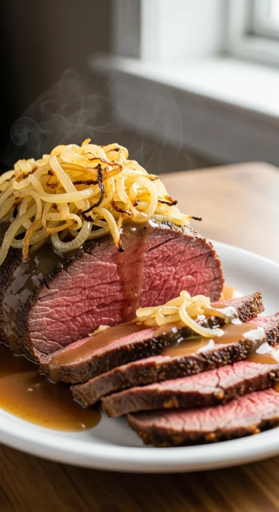 Roast Beef with Caramelized Onions
