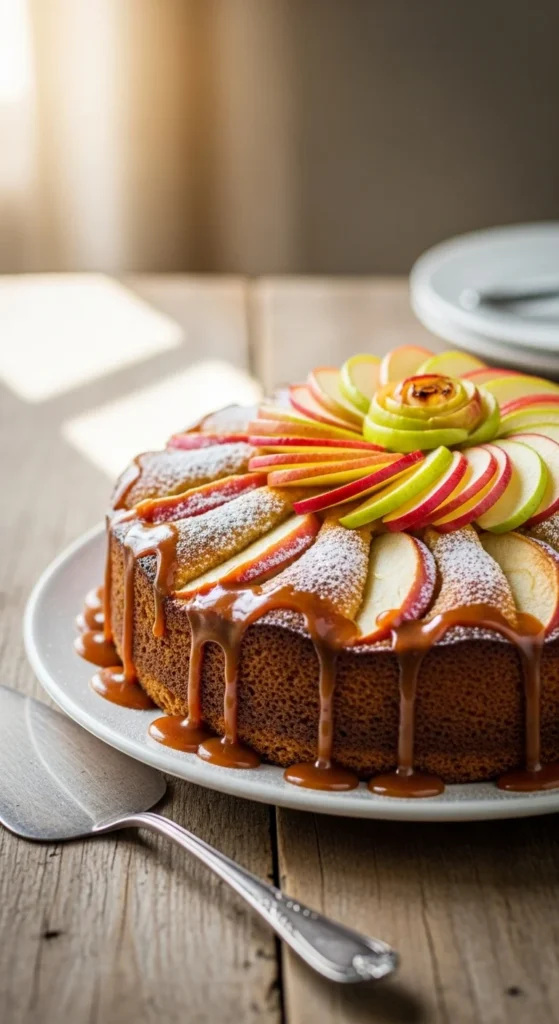 Spiced Apple Cake with Caramel Drizzle