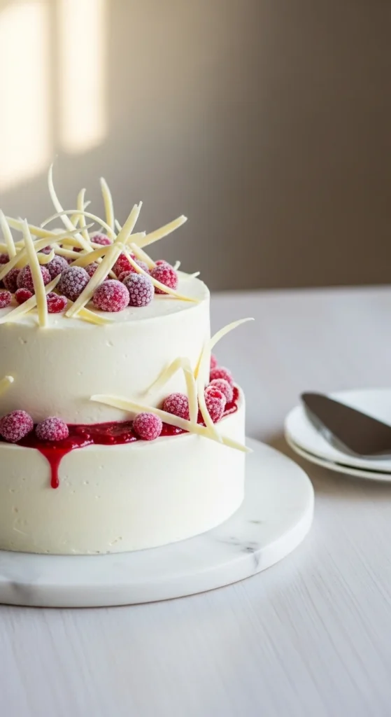 White Chocolate Raspberry Cake