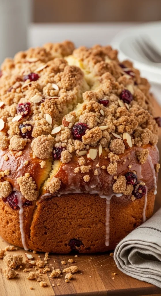 Cranberry Almond Streusel Bread