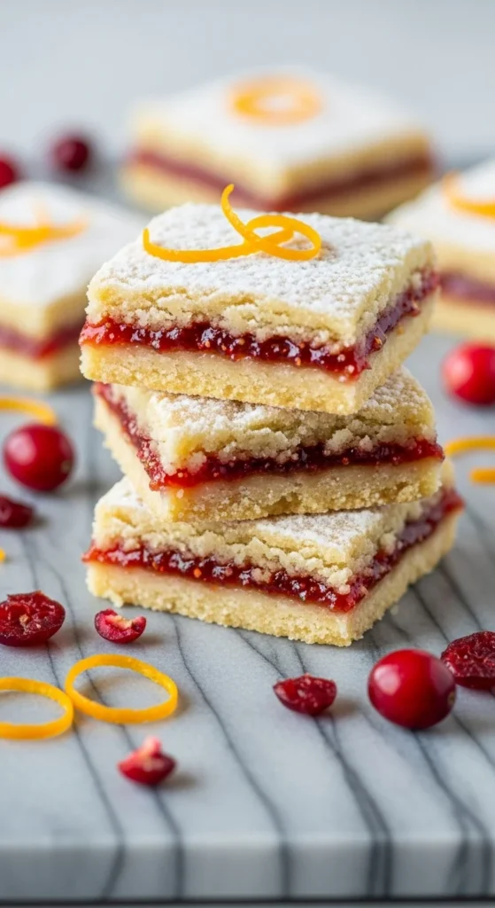 Cranberry Orange Shortbread Bars