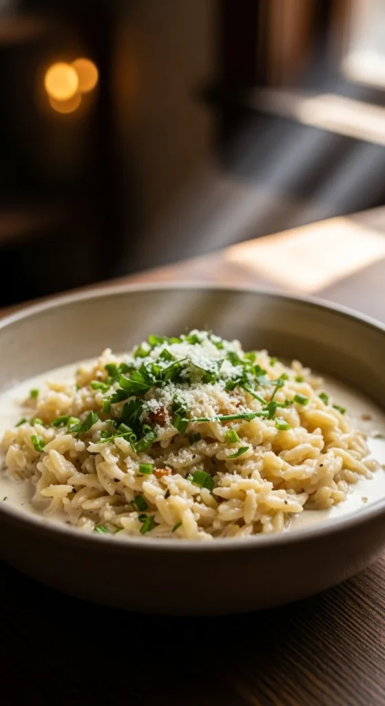 Creamy Garlic Parmesan Orzo