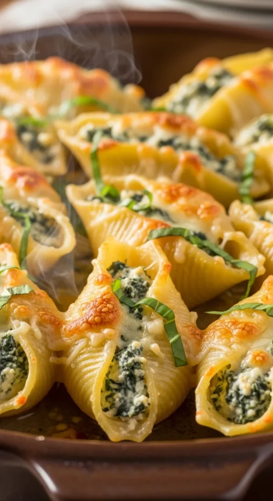 Creamy Spinach & Ricotta Stuffed Shells