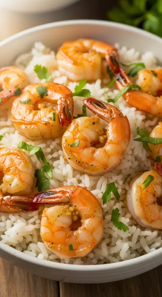 Garlic Butter Shrimp Rice Bowl