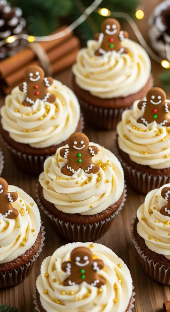 Gingerbread Cupcakes with Cream Cheese Frosting