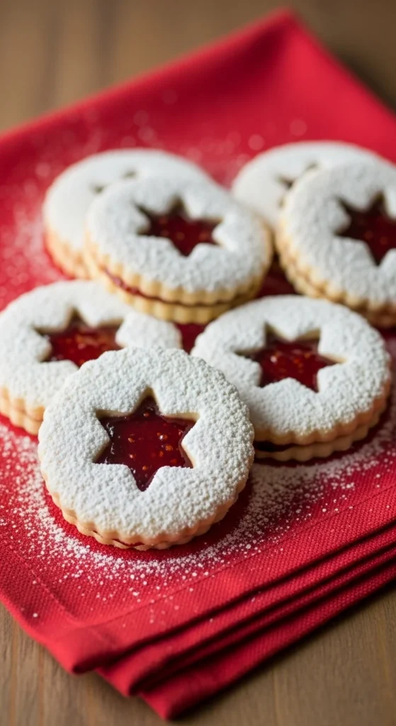 Holiday Linzer Cookies