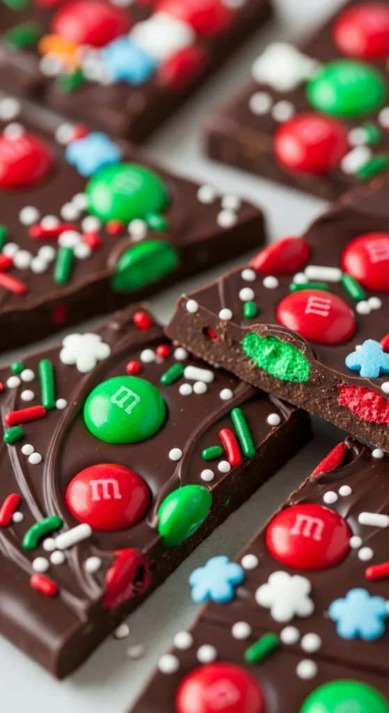 Holiday M&M Bark