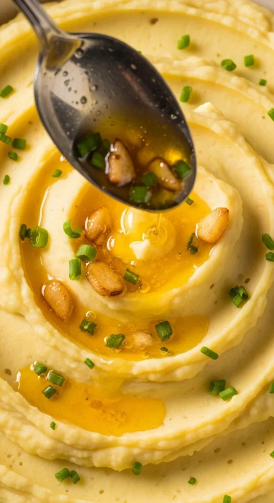 Mashed Potatoes with Roasted Garlic Butter