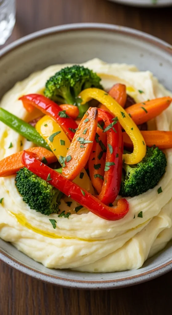 Mashed Potatoes with Roasted Veggie Mix