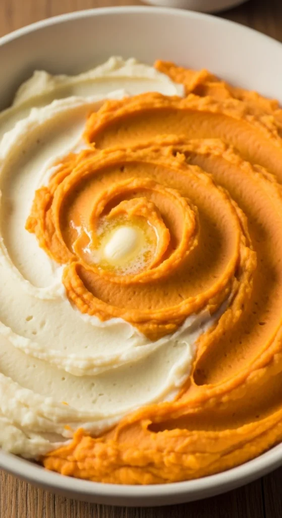 Mashed Sweet and White Potato Blend