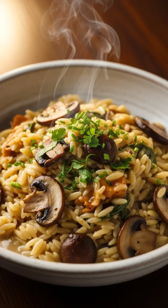 One-Pot Creamy Mushroom Orzo