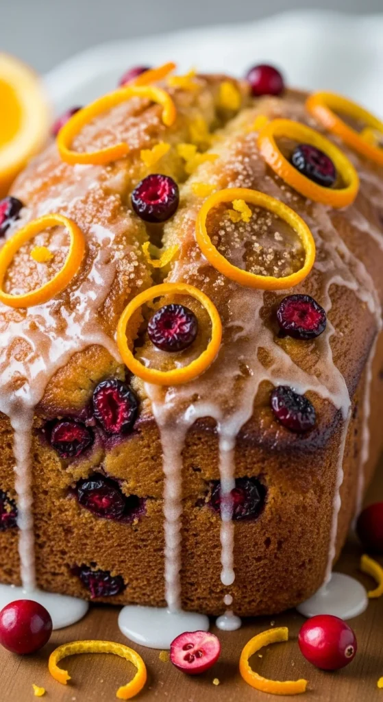 Orange Cranberry Bread with Glaze