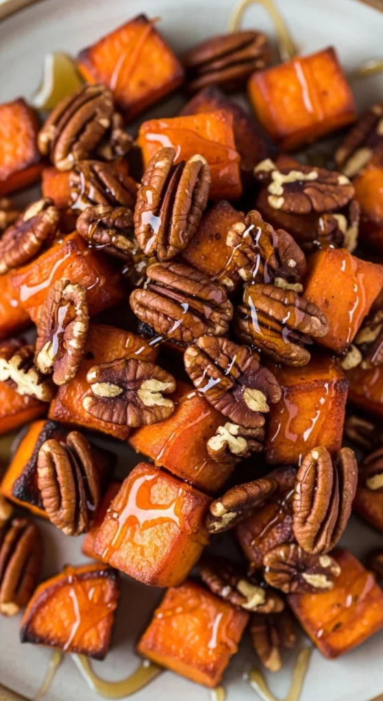 Roasted Sweet Potatoes with Pecans