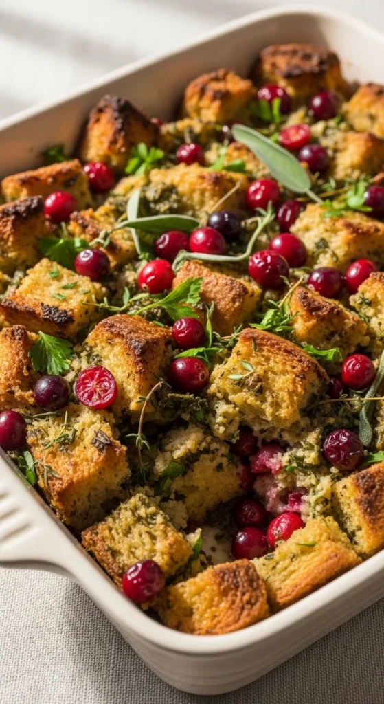 Vegan Stuffing with Herbs and Cranberries