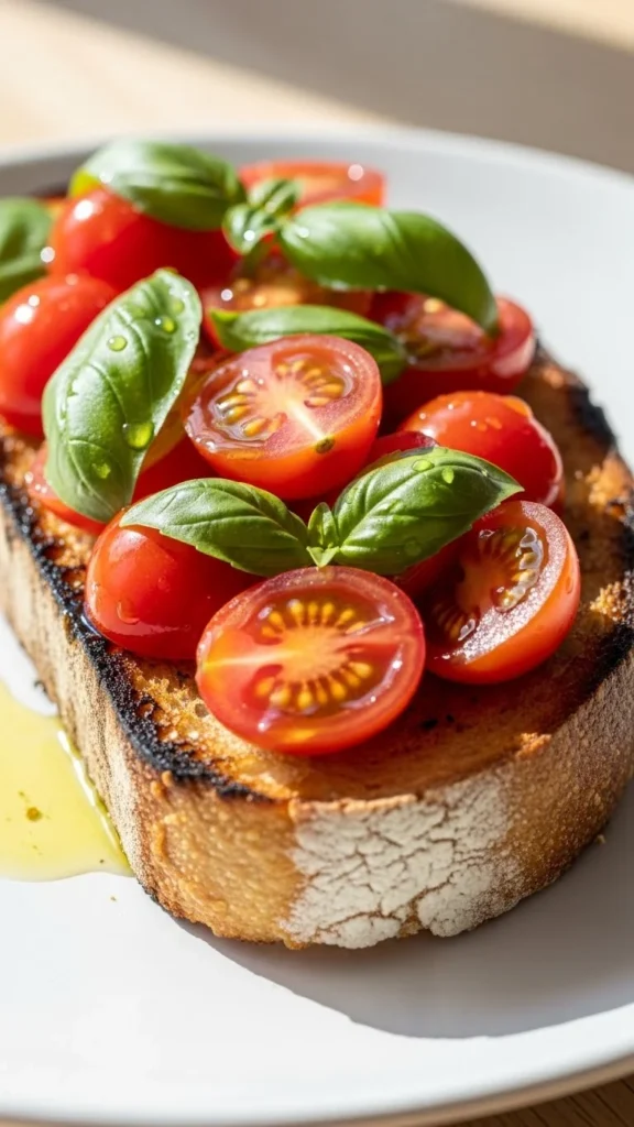 Tomato Basil Breakfast Toast