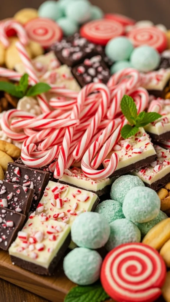 Candy Cane Dessert Board