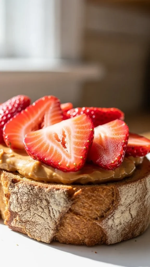 Peanut Butter Strawberry Toast