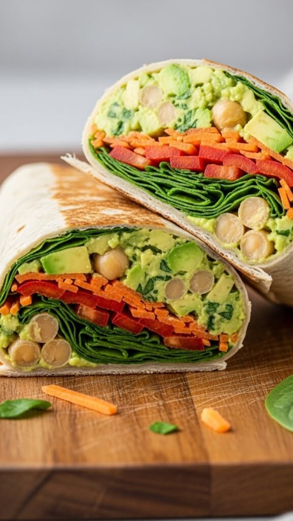 Avocado Chickpea Salad Wraps