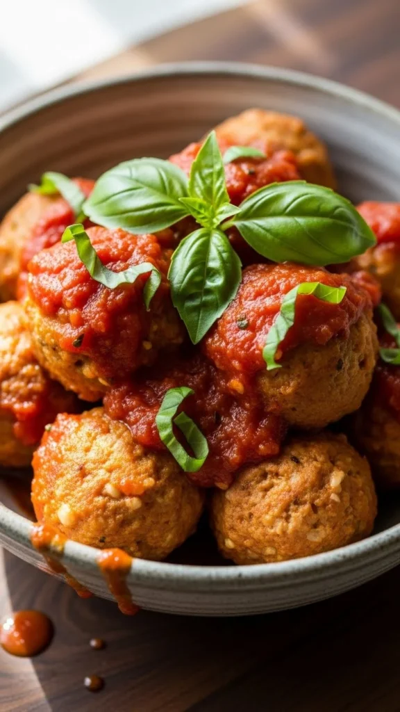 Baked Turkey Meatballs with Marinara