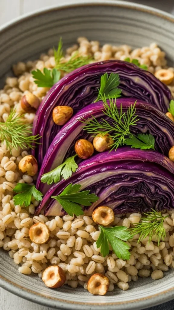 Barley Bowl with Roasted Red Cabbage