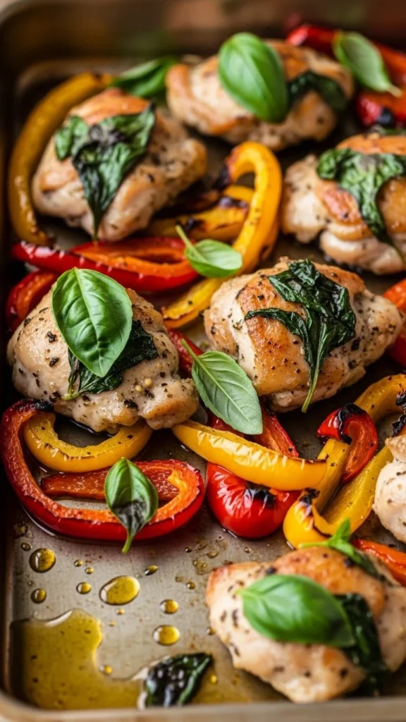 Basil Chicken & Roasted Peppers