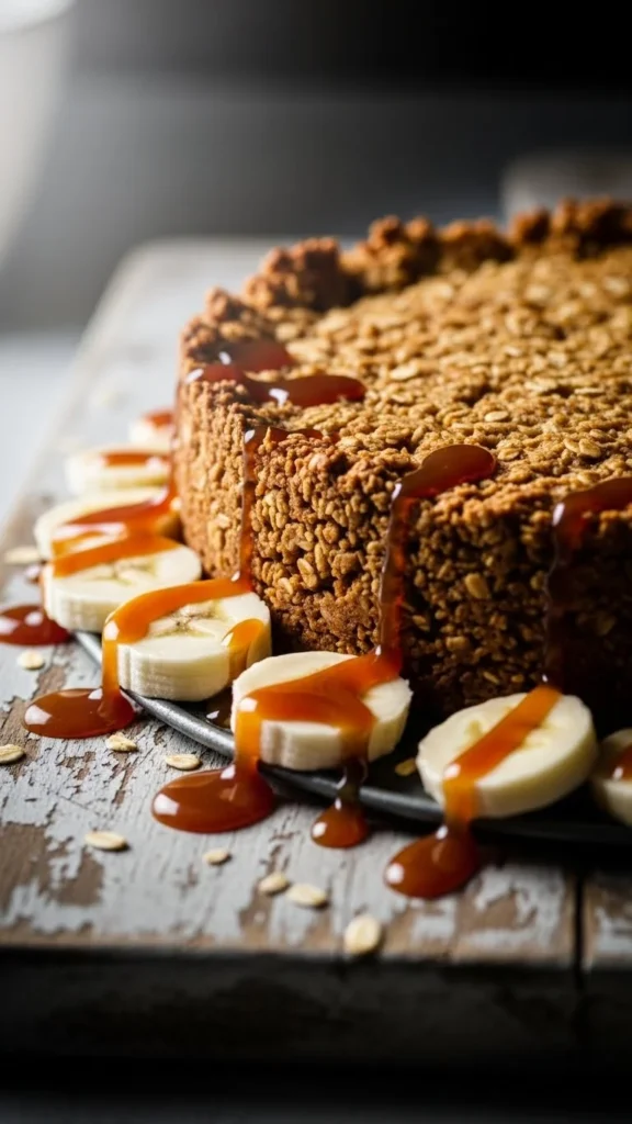 Brown Sugar Oat Crust + Caramel Banana Pie