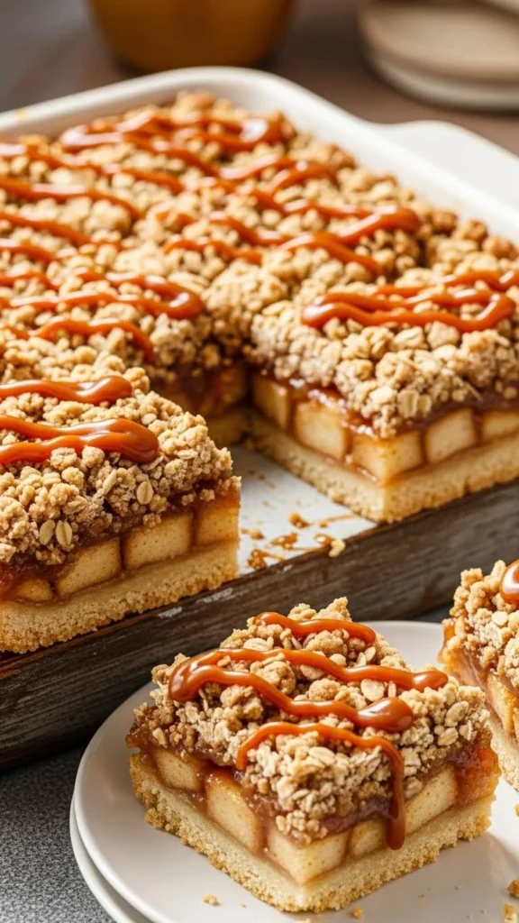Caramel Apple Crumble Bars