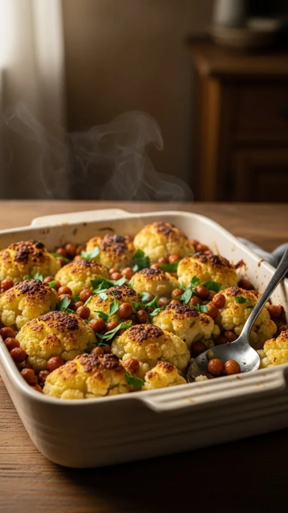 Cauliflower and Chickpea Bake