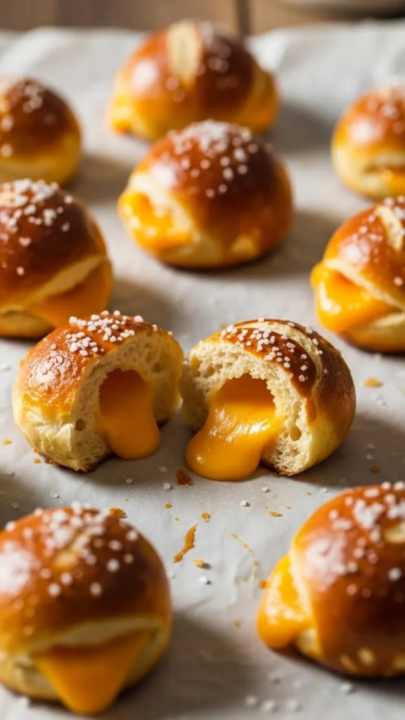 Cheddar Stuffed Mini Pretzel Bites