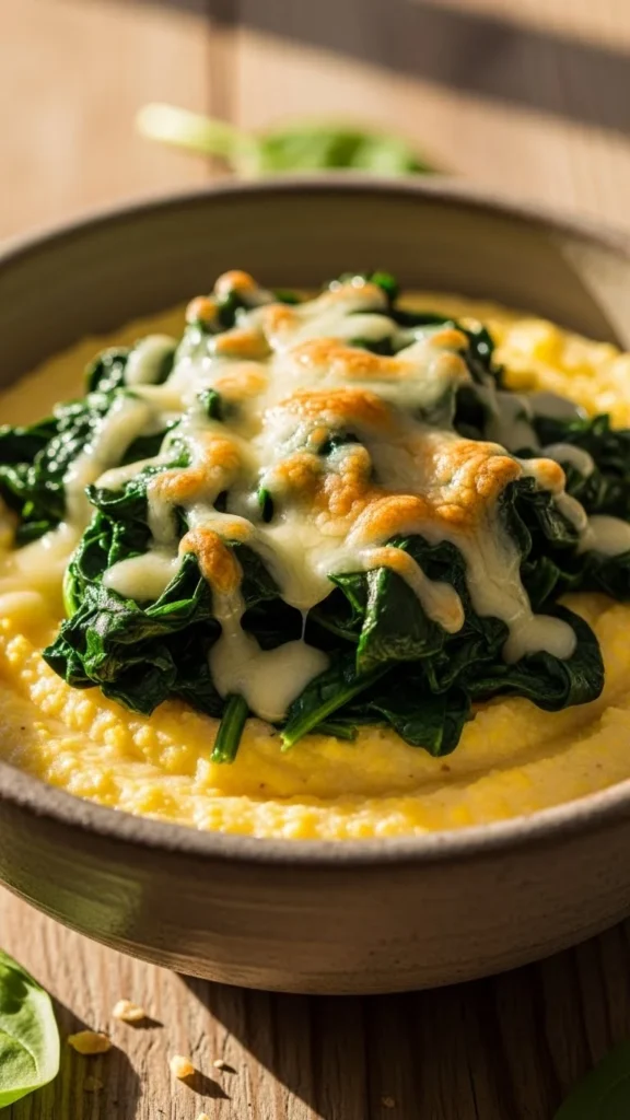 Cheesy Spinach Polenta