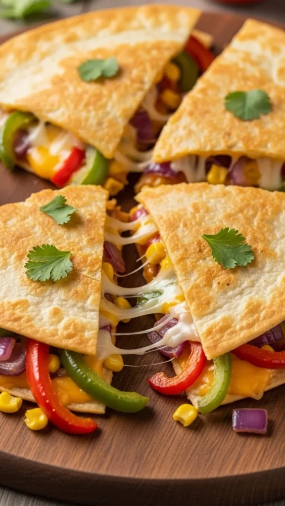 Cheesy Veggie Breakfast Quesadillas
