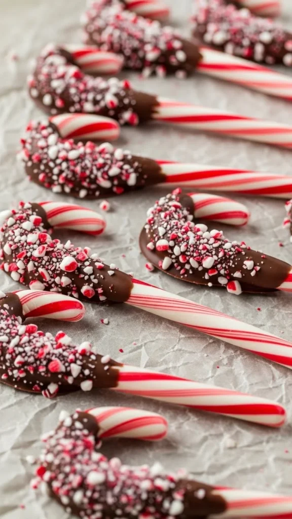 Chocolate-Dipped Candy Canes