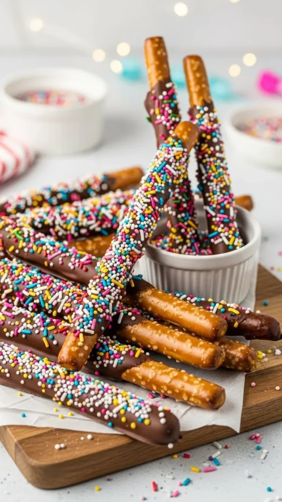 Chocolate-Dipped Pretzel Rods