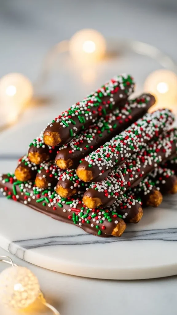 Chocolate-Dipped Pretzel Rods