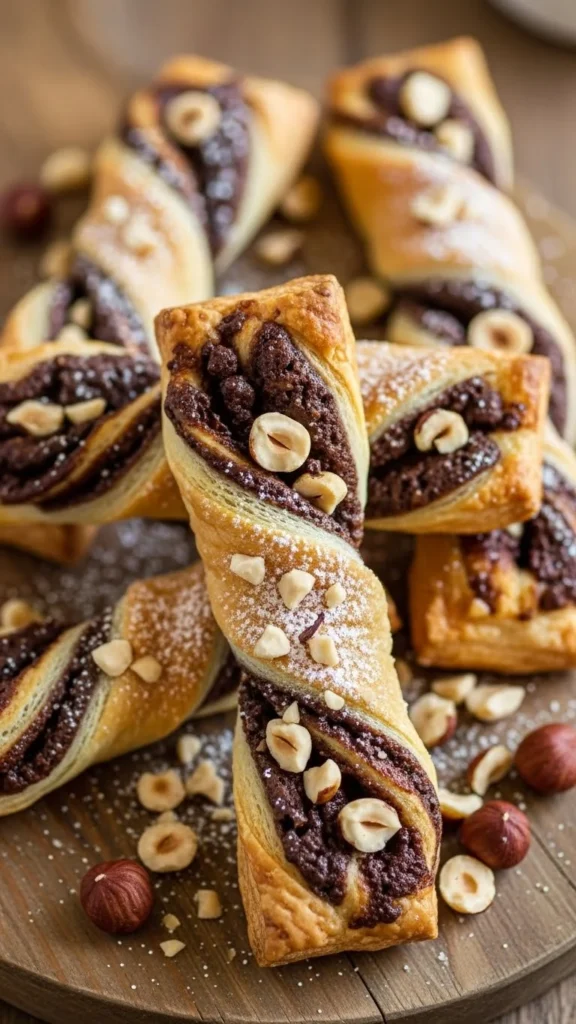 Chocolate Hazelnut Pastry Twists