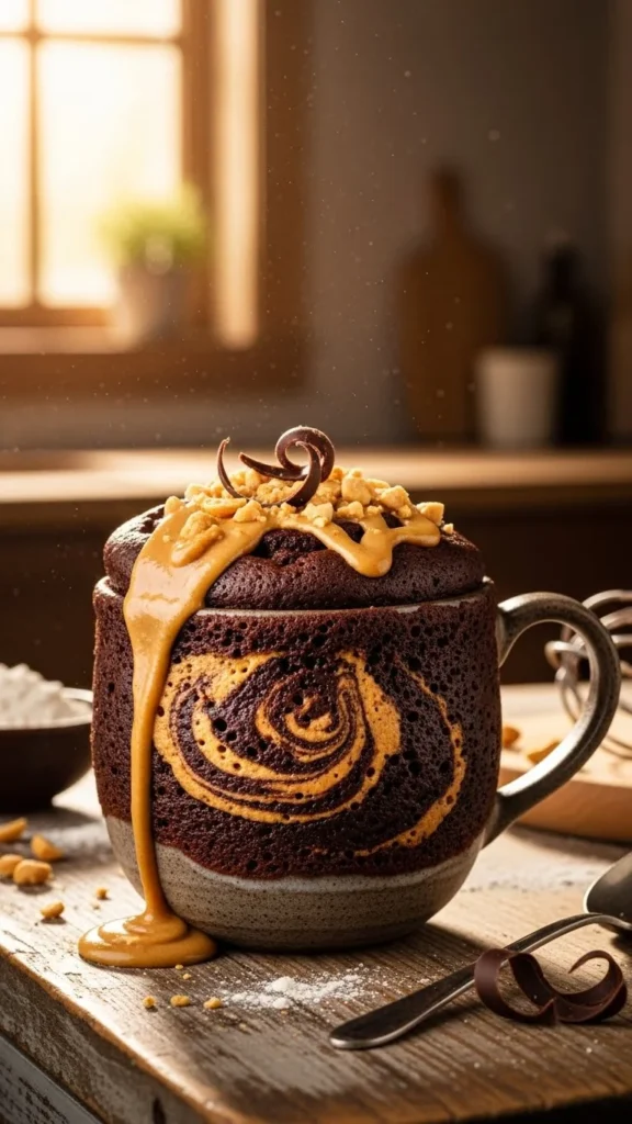 Chocolate Peanut Butter Mug Cake