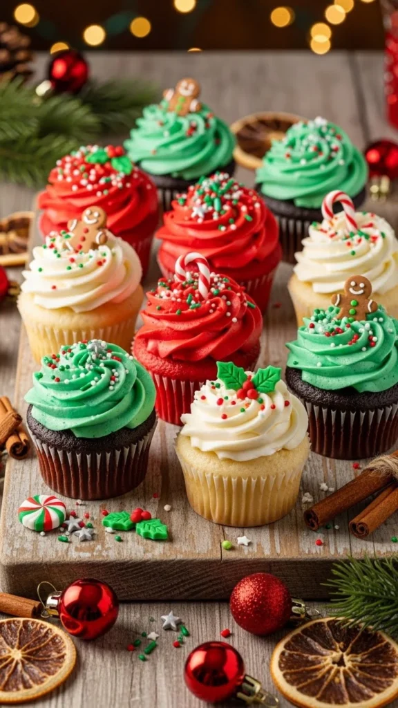 Christmas Cupcake Dessert Board