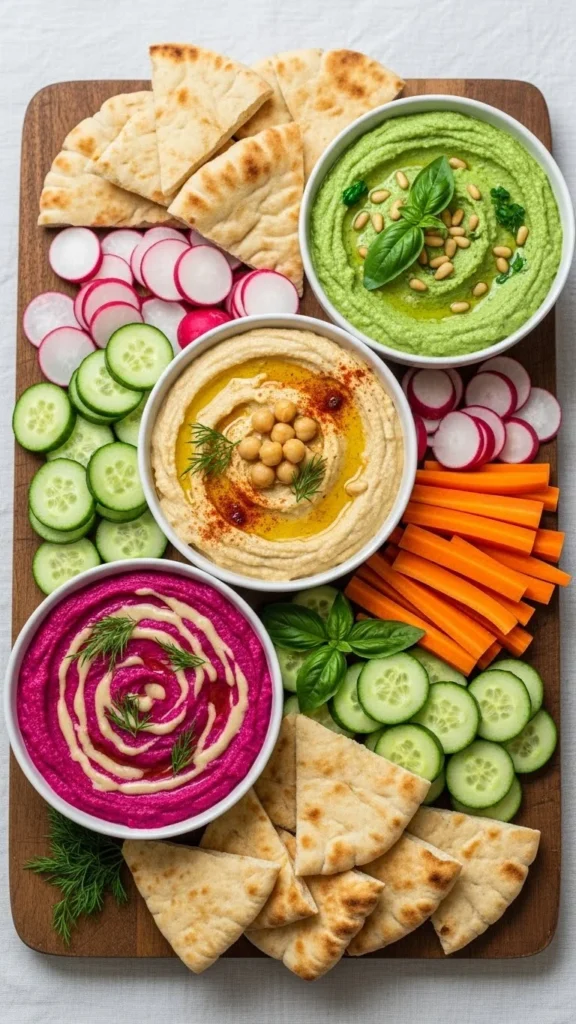 Christmas Hummus Trio Board
