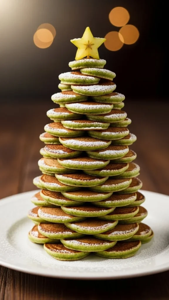 Christmas Tree Pancake Stack