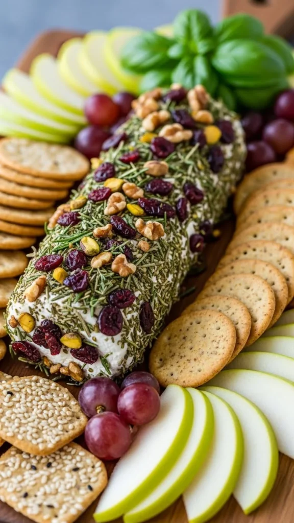 Cranberry Goat Cheese Log Board