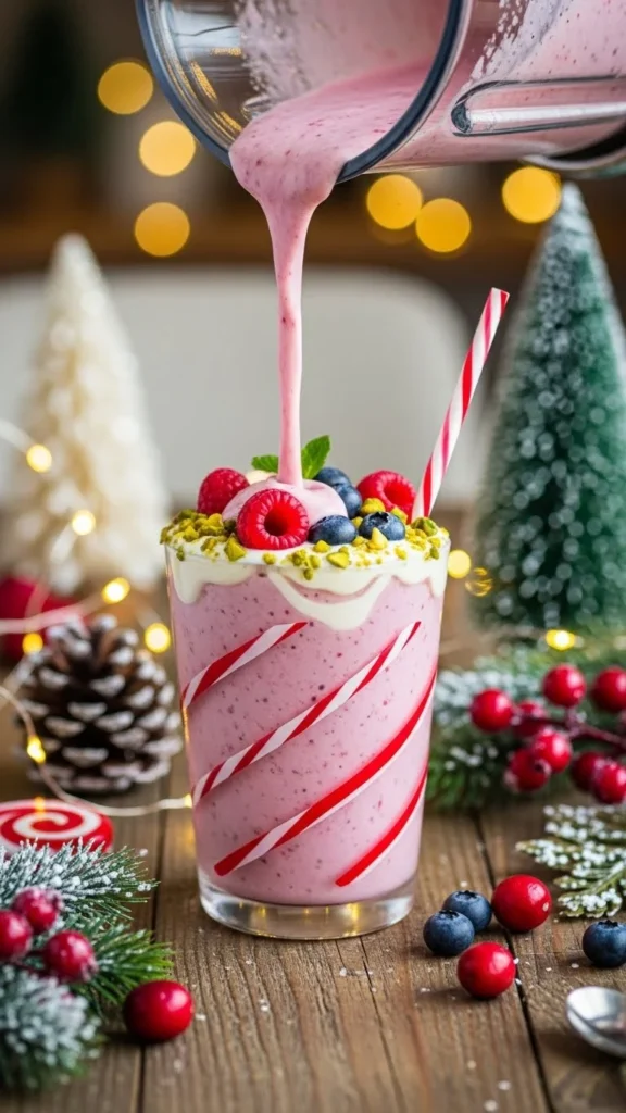 Creamy Berry Christmas Smoothie