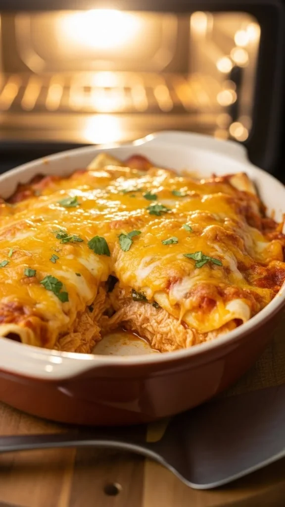 Creamy Chicken Enchilada Bake